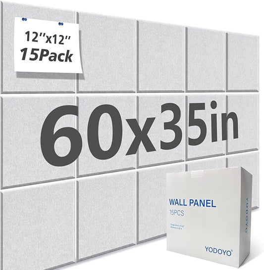 Large Cork Bulletin Board Alternative for Office60 x 35" - 15 Pack Felt Bulletin Boards Dart Wall Protectors 70 Pcs Safe RemovableAdhesive Tabs Pcs for Office Wall, School, Home Decor, Silvery Grey
