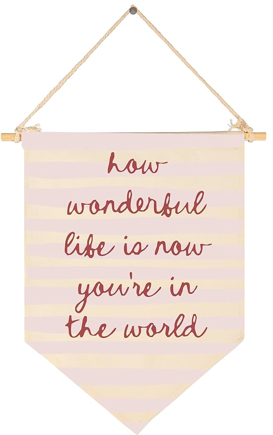 How Wonderful Life-Girlish Canvas Banner Flag Sign Pennant Poster Wall Decor Gift for Baby Girl Kids Nursery Baby Room Above Crib Bedroom Playroom Door-Baby,Shower,Birthday Christmas Gift