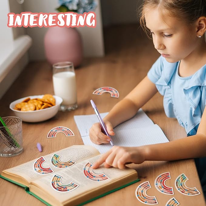 36 Pcs Sensory Strips Infinity Rainbow Anxiety Mindfulness Stickers Adults Stress Breathing Stickers Fidget Adhesives Rough Textured Tape for Classroom Desk Office Computer(Charming)
