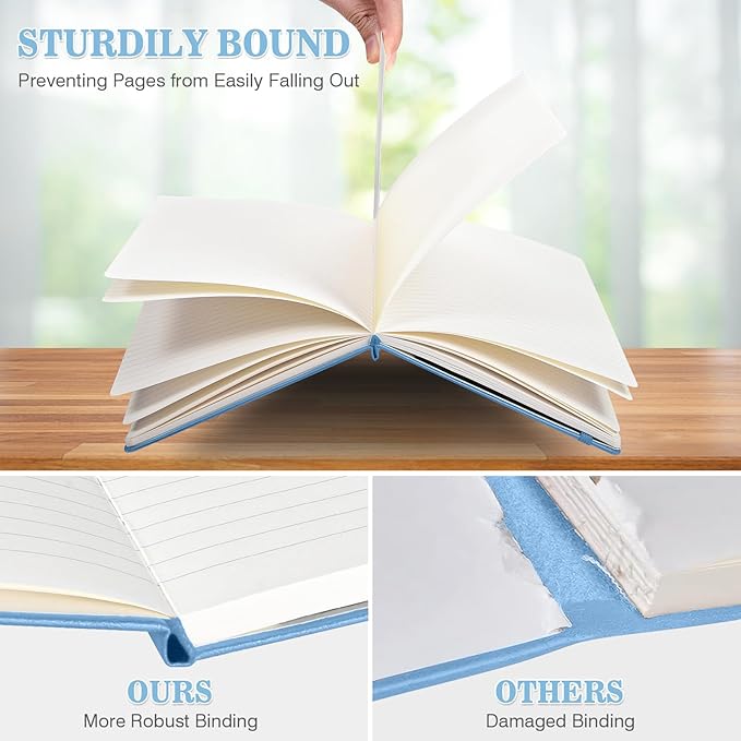OMEYA 4 Pack Lined Journal Notebooks for Work, Leather Journal for Writing, 100gsm Thick Paper, 5.7"x 8.3", Hardcover Notebook Bulk, A5 Notebooks for School, Office, Notebooks for Notes-taking
