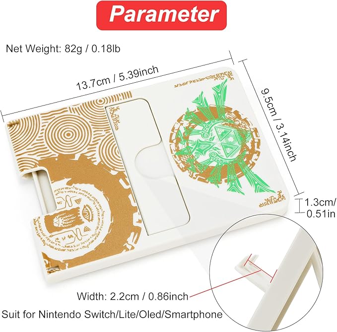 Tscope Cute Switch Stand for Nintendo, for Tears of The Kingdom Holder Bracket, Adjustable Foldable Portable Compact Playstand for Switch / 2 / Lite/OLED (White Tears)