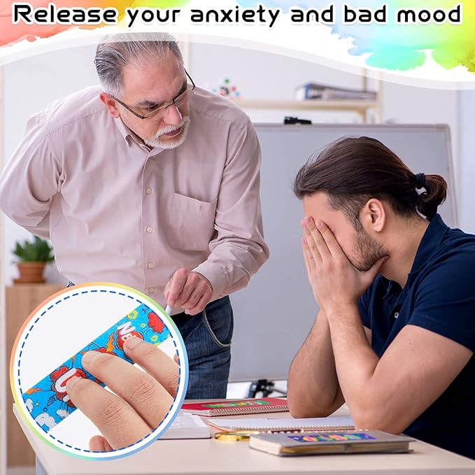 36 Pcs Anxiety Sensory Stickers Strips Adhesive Textured Mental Health Calm Stickers Mindfulness Fidget Decals Stress Anxiety Relief Items for Therapy Office Desk(Hero Style)