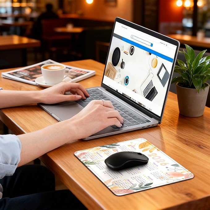 2026 Calendar Desk Pad Mat with Stitched Edges and Non-Slip Rubber Base, Premium-Textured Mouse Pad for Laptop, Computer & PC, Gaming & Working, Waterproof Mousepad