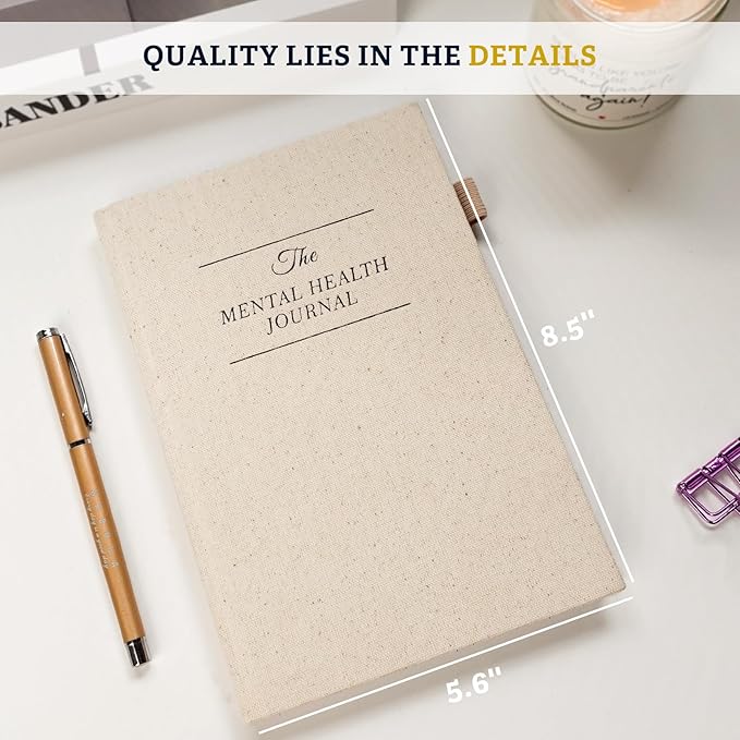 Mental Health Journal for Women and Men - Anxiety & Guided Journal with Mood & Habit Tracker - Take 5 Minuets Everyday - 91 Days Self Care Journal with Prompts, Begie