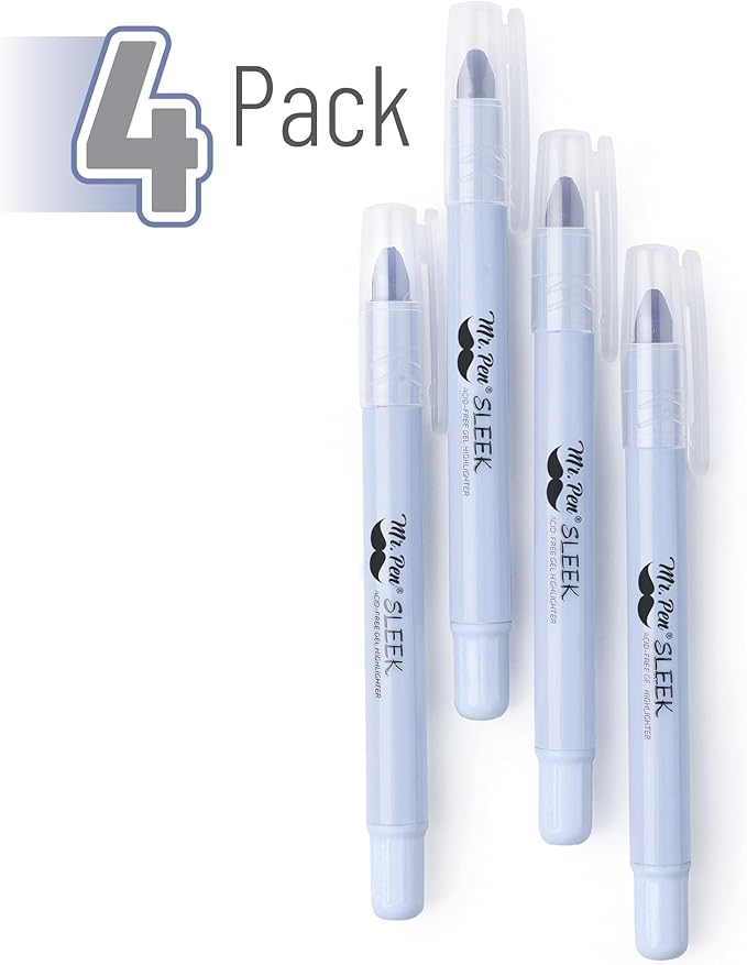 Mr. Pen- Gel Highlighters, 4 Pack, Lavender, Bible Highlighters for Bibles That Do Not Bleed