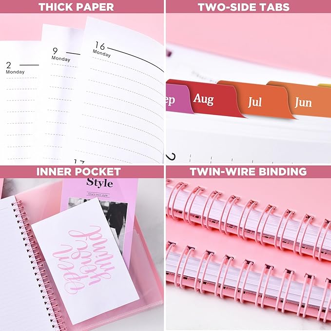 2026 Planner - Planner 2026, 2026 Planner Weekly and Monthly with Tabs, Jan 2026 - Dec 2026, 6.25" × 8.3", Strong Twin-Wire Binding