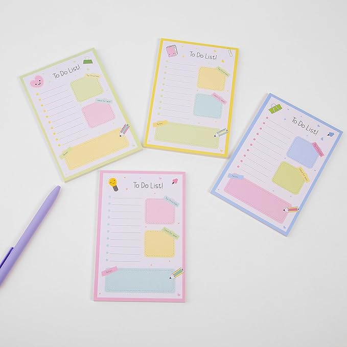 Mr. Pen- to Do List Sticky Notes, 4"x6", 4 Pads, 200 Sheets, School Style, to Do List Notepad, Lined Sticky Notes, Todo List Notepad