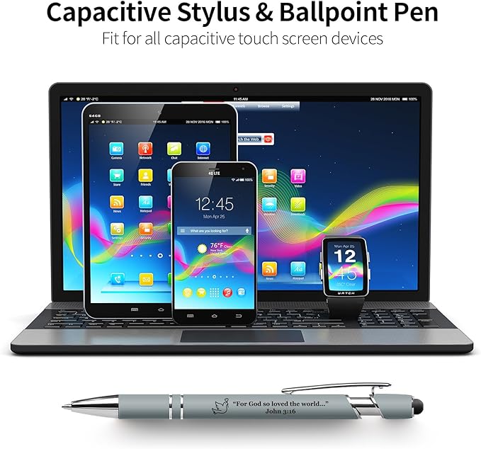 15 Pack Bible Verse Pens, Christian Inspirational Retractable Ballpoint Pens with Religious Scripture Quotes & Symbols, Smooth Writing Black Pens for Church, Gifts for Christians, MorandiColor