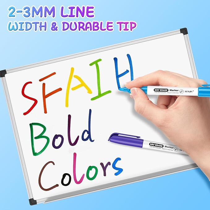 SFAIH Gifts for Kids - 12 Pack Dry Erase Markers, 12 Colors Low Odor Whiteboard Markers for Children, Perfect Stocking Stuffer, Travel Drawing & Learning, Home & School Use, Non-Toxic