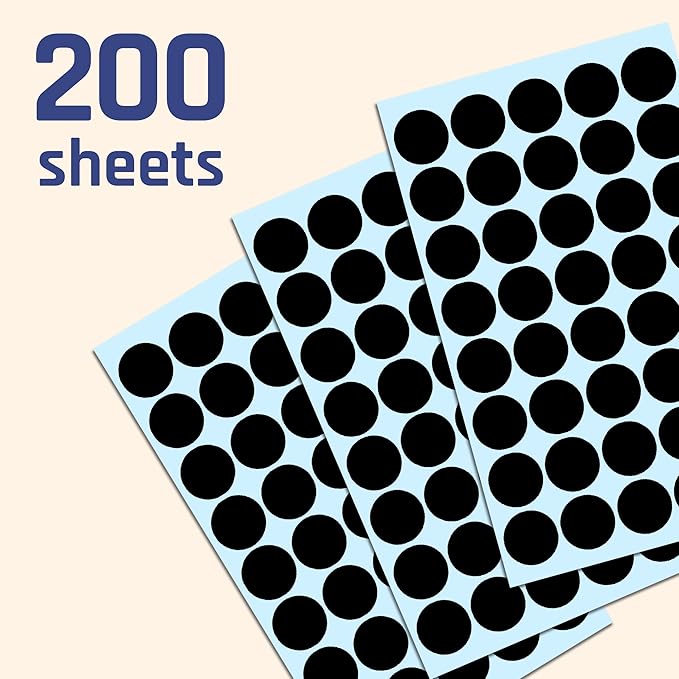 8000 Pack, 3/4" Round Dot Stickers Circle Labels - Black