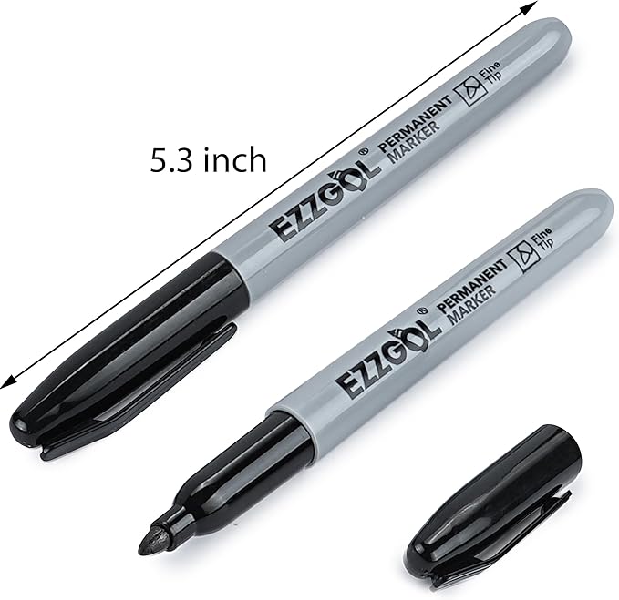 Permanent Markers Bulk, 150 Pack Fine Tip Black Permanent Markers, Waterproof Markers, Premium Smear Proof Pens, Quick Drying, Office Supplies for School, Office, Home