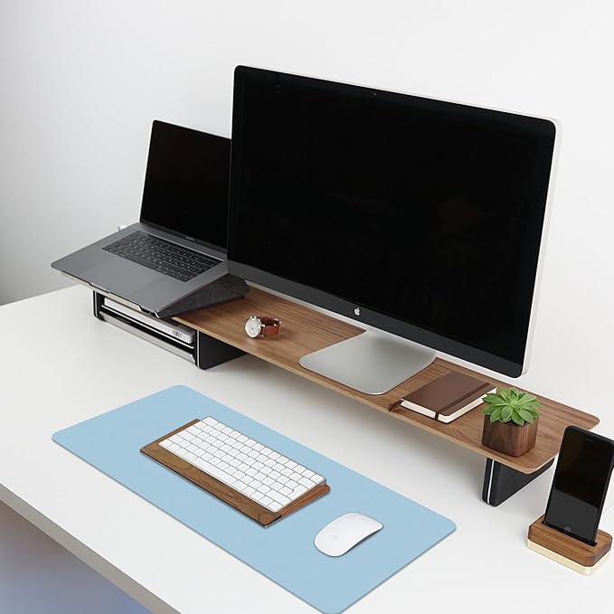 Leather Desk Pad Protector,Non-Slip Desk Pad,on-Slip PU Leather Large Mouse Pad,Easy Clean Desk Protecor Mat,Writing Pad for Office Work/Home/Decor(Dark Coffee, 31.5" x 15.7")