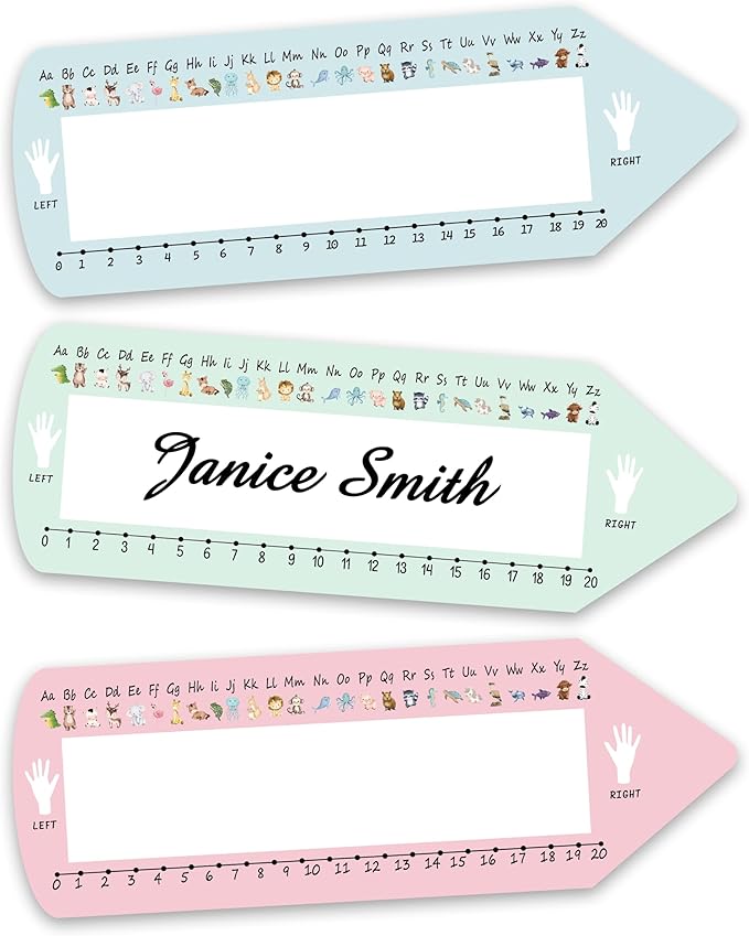 Pencil Name Tags, Self Adhesive Animal Themed Name Tags for Classroom, Pencil Stickers Decorations for Student Desks, Labels for Kindergarten Locker, 01