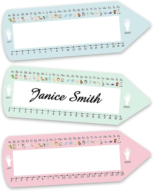 Pencil Name Tags, Self Adhesive Animal Themed Name Tags for Classroom, Pencil Stickers Decorations for Student Desks, Labels for Kindergarten Locker, 01