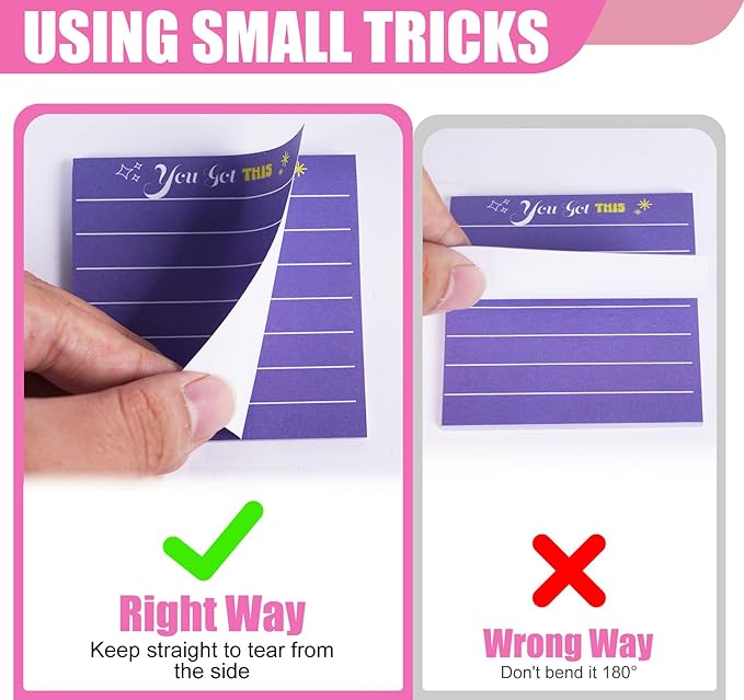12 Pcs Inspirational Sticky Notes with Lines 3x3'' Motivational Sticky Notes Pad Thank You Gift Cute Employee Appreciation Sticky Notes for Teacher Coworkers Office Supplies Students (12 Color)