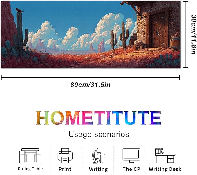 Large Mouse Pad Gaming Mousepad 31.5 x 11.8 Inch Keyboard Desktop Mat Diatomite XL Mouse Pad for Home and Office Desk Accessories with Western Desert Cabin Landscape Artwork Diatomite