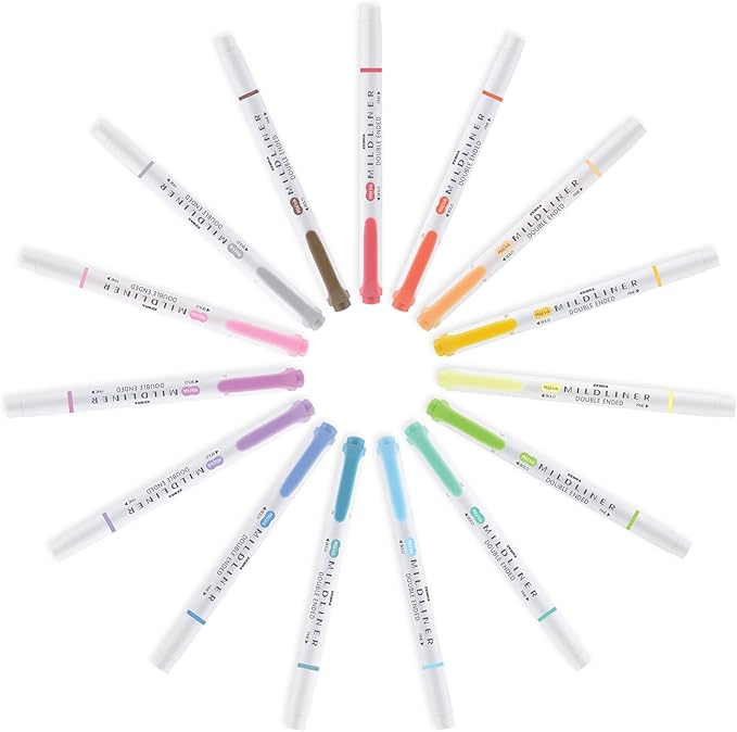 Zebra Pen Mildliner Dual-Tip Highlighters, Broad and Fine Tips, Ideal for Bible Highlighting, No Bleed, School Supplies, Teacher Supplies and Office Supplies, Mild Lemon Yellow Ink, 12-Pack (78550upc)