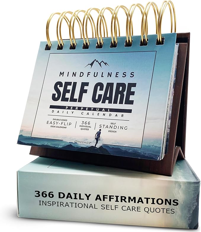 MESMOS 366 Mindfulness Self Care Quotes Daily Motivational Calendar, Inspirational Gifts for Men, Office Decor for Men and Women, Office Gifts Desk Accessories, Stress & Anxiety Relief Items