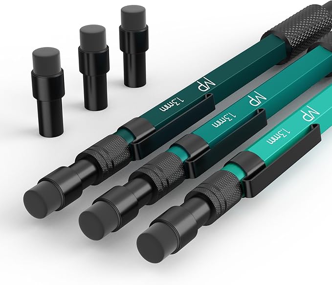 Mr. Pen- Metal Mechanical Pencils Set with Lead and Eraser Refills, 3 Pack, 1.3 mm Mechanical Pencil Metal