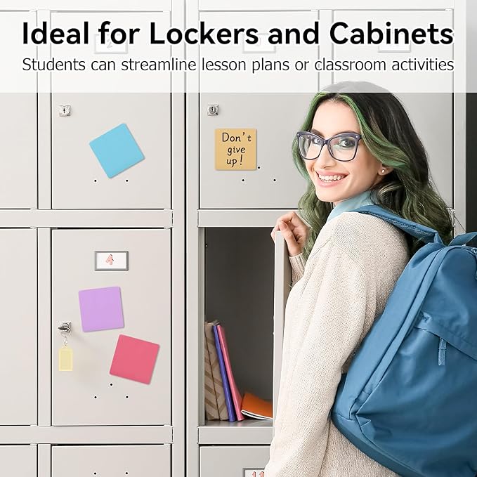 Magnetic Sticky Notes, 3x3 inch, 30-Pack Pastel Dry Erase Magnets, Reusable Magnetic Dry Erease Labels, Easy to Post Notes for Whiteboard, Fridge, Locker, Cabinet, Door - Office Classroom Supplies