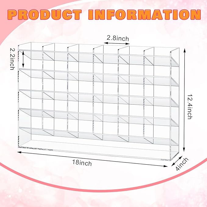 Acrylic Pen Organizer Storage for 350 Markers Vertical Marker Organizer Acrylic Pen Display Holder for Office Desk Desktop Stationery Pencil Storage, Clear, 18 x 4 x 12.4 Inch