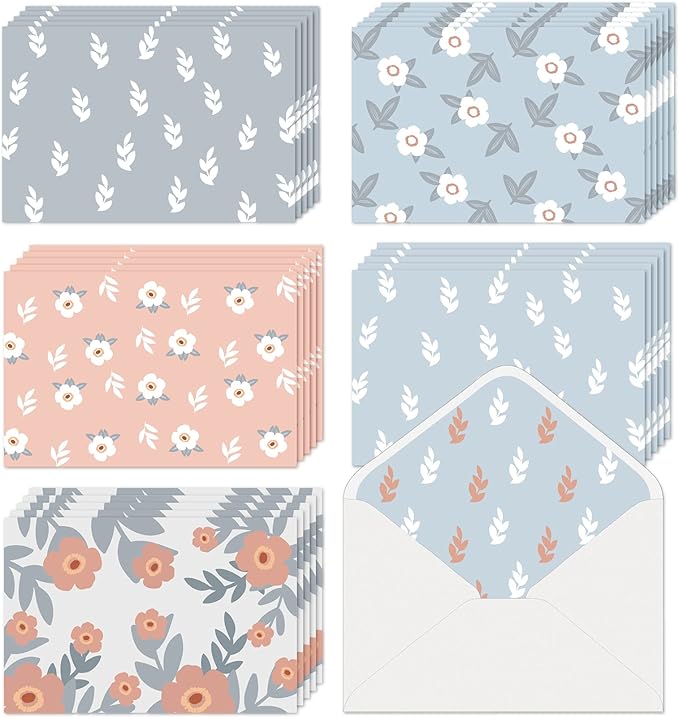 Blank Cards with Envelopes All Occasion 30-Blank Note Cards with Envelopes & Stickers | 4” x 6” Blank Greeting Cards Stationary Cards set | Assortment of Colored Stationary Plain Greeting Cards.