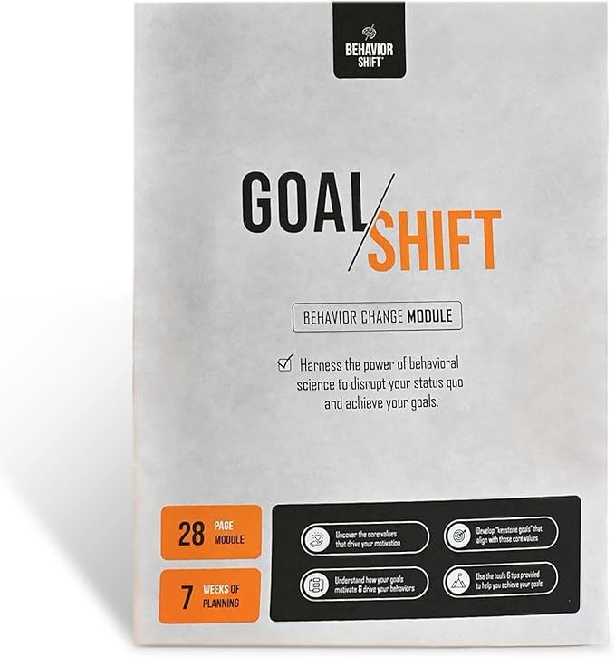 The Behavior Shift Goal Shift Planner - Undated Goal Setting tool & Life Planner - Productivity journal & Workbook with Checklist - 7 Week Self Improvement & Weekly Progress Tracker