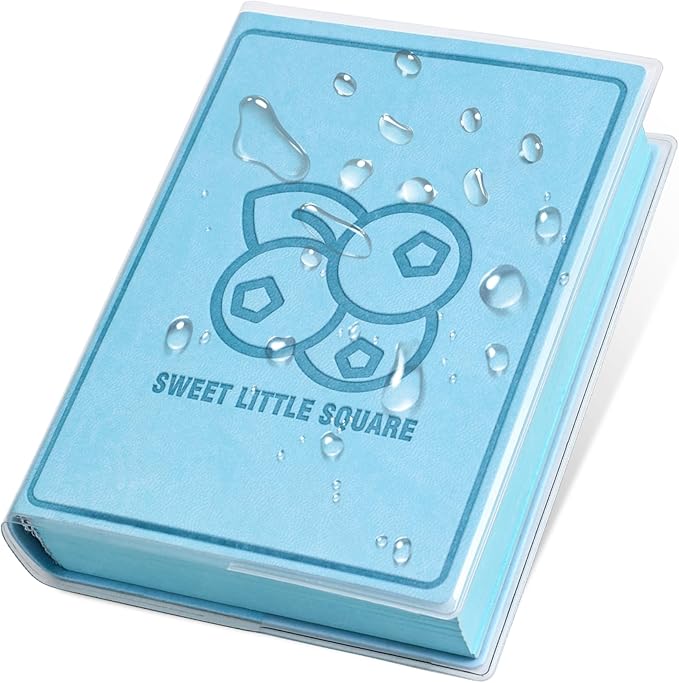 Thick Blank Fruit Color Page Notebook with Waterproof Cover,Small 400 Color Pages 3.9 × 5.5 Hardcover Journaling for Women Men Work, School, Note Taking or Sketching Diary (Blueberry-Blue)
