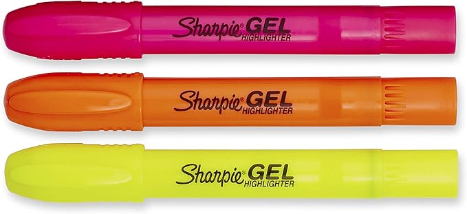 Sharpie Accent Gel Highlighters, Colored, 3 Assorted Highlighters (1780475)