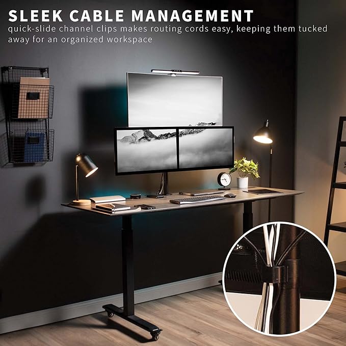 VIVO Triple LCD Monitor Desk Mount Stand Heavy Duty and Fully Adjustable, 3 Screens up to 30 inches STAND-V003T