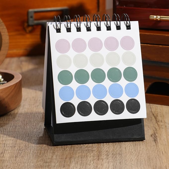 Mini Desk Calendar 2026-2027- Small Desktop Calendar January 2026 to June 2027, Mini Daily Schedule Thick Paper Twin-Wire Binding with Stickers for Home Office School (Kraft paper color)