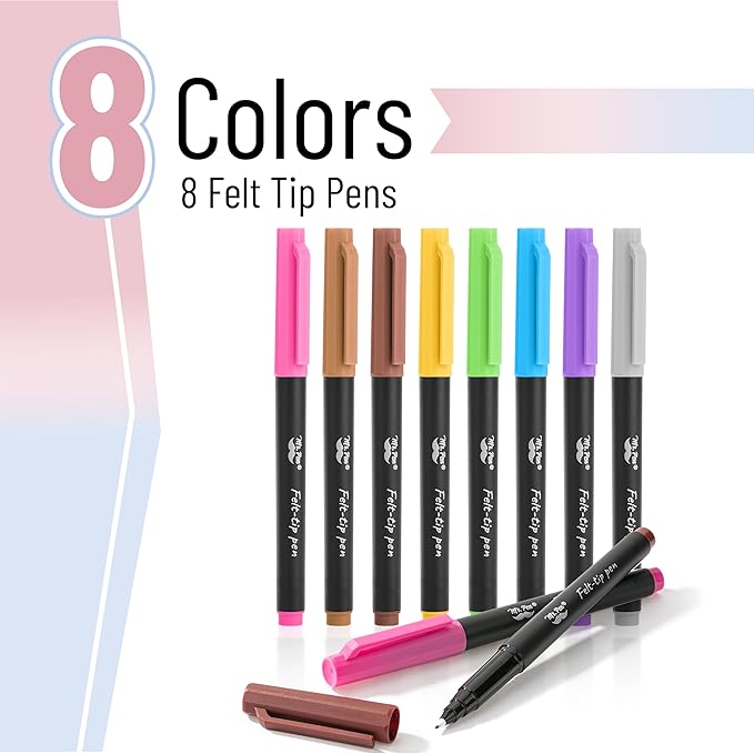 Mr. Pen- Felt Tip Pens, 8 Pack, Colorful Felt Tip Pens