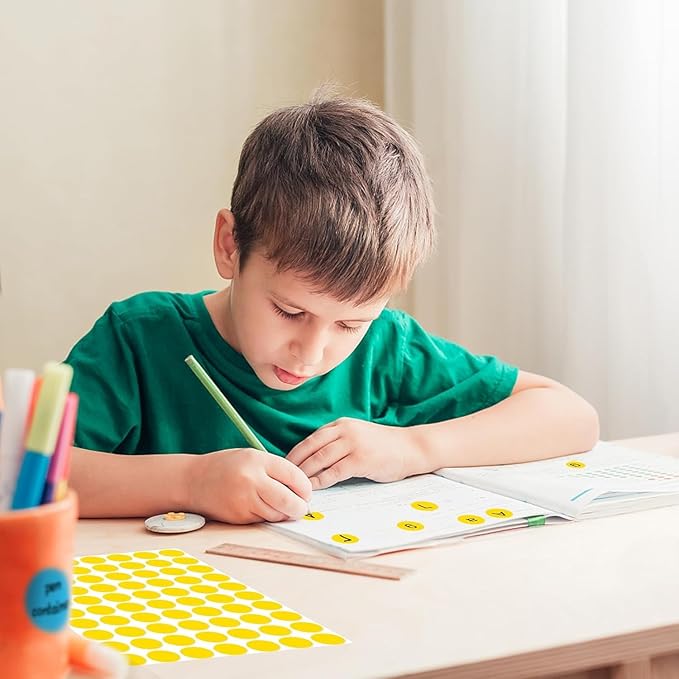 1400 Pcs Yellow Dot Stickers 3/4" Round Color Coding Label Circle Stickers Colored Dots for Office,Classroom,Papers
