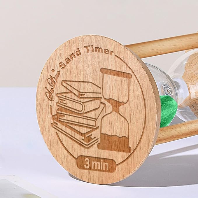 SuLiao Wooden Sand Timer 3 Minute Hourglass, Wood Turquoise Sand Clock, Small Watch 3 Min Timer, Hour Glass Sandglass for Home, Reloj De Arena, Office, Decorative, Game, Classroom