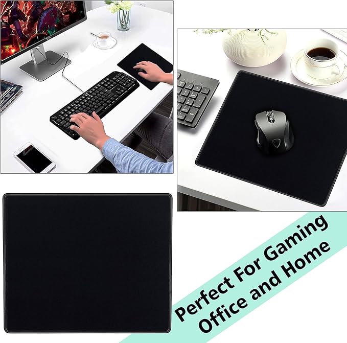 SaiTech IT 5 Pack 2mm Mouse Pad with Stitched Edges Non-Slip Rubber Base, Premium-Textured and Waterproof Mousepads Bulk, Mouse Pad for Computers, Laptop, Office & Home, 8.66 x 7.1 inch