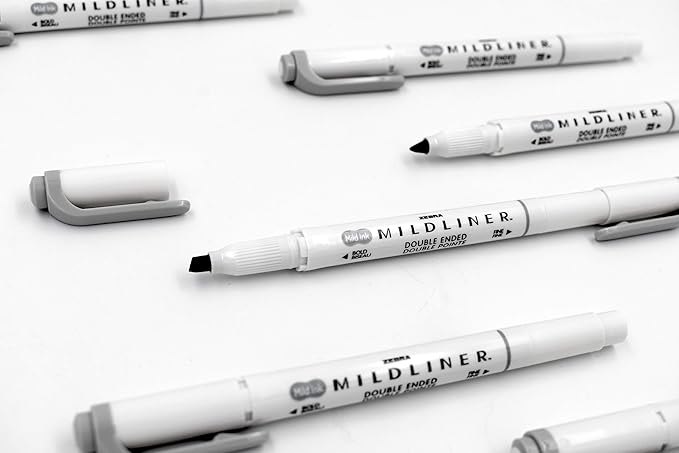 Zebra Pen Mildliner Dual-Tip Highlighters, Broad and Fine Tips, Ideal for Bible Highlighting, No Bleed, School Supplies, Teacher Supplies, and Office Supplies, Mild Gray Ink, 12-Pack (78110upc)