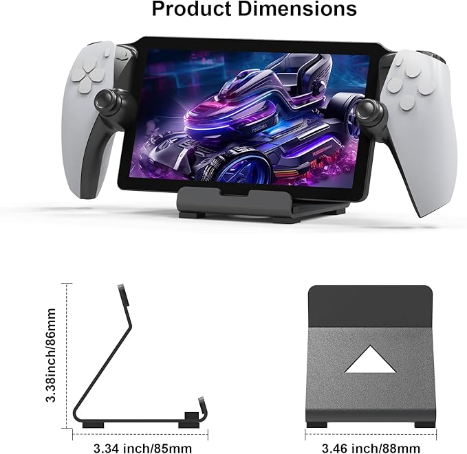 Tablet Desktop Stand Compatible with ROG Ally X/PlayStation Portal/Steam Deck,Desktop Handheld Game Console Holder with Anti-Slip Silicone Pad (Black)