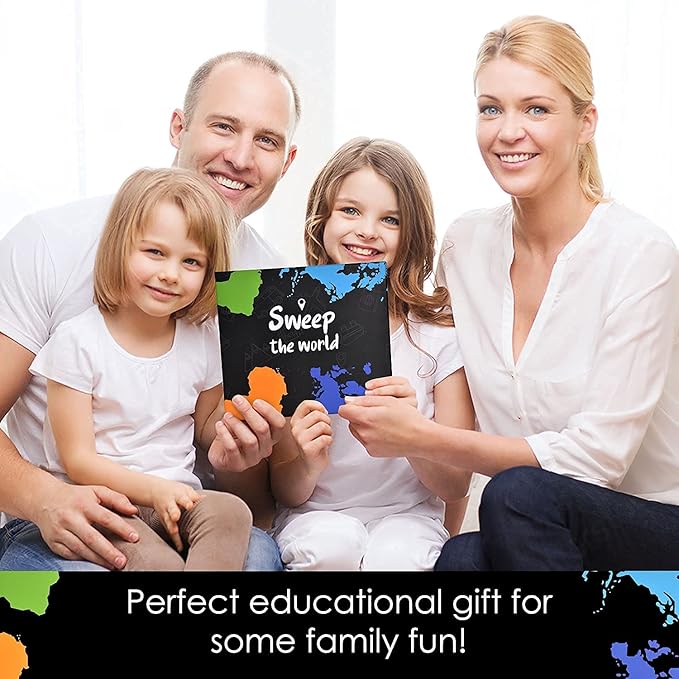 Sweep the World Card Game – Interactive Geography with All The Countries of The World – Educational, Competitive & Fun for Kids, Teens & All Ages - Learning Game for The Whole Family