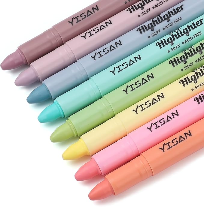 YISAN Bible Highlighter, Dry Highlighter,No Bleed Marker Pens, 8 Sorbet Colors,70641