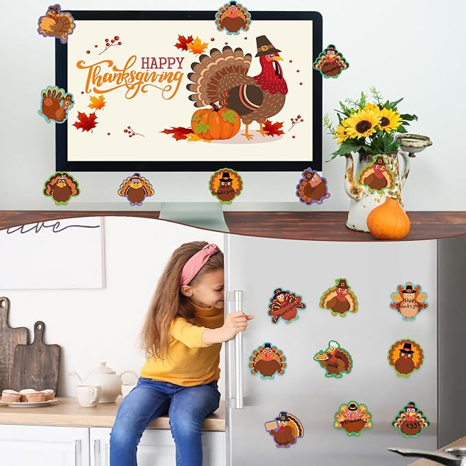 600 Sheets Thanksgiving Turkey Sticky Notes, Self-Adhesive Thanksgiving Notepads Turkey Self Sticky Memo Pads for School Office Fall Harvest Party Favors Supplies