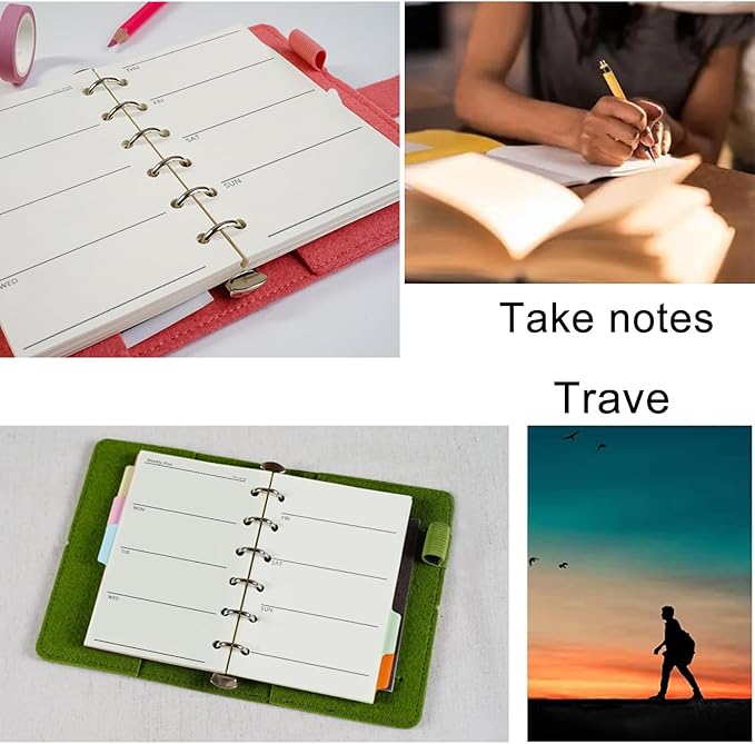 A7 Planner Refill, 3 Pack 135 Sheets/270 Pages Weekly Plan Paper, 6 Ring A7 Pocket Binder Refills Inserts Mini Refill, 6 Hole Loose Leaf Paper Refill for Binder Journal Notebook(4.72'' x 3.34'')