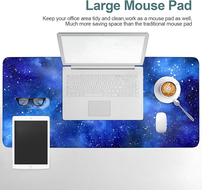 Extended Gaming Mouse Pad Large Desk Mat Anti-Slip Rubber Base & Durable Stitched Edges for Gamers Smooth Mouse Writing Surface for Desk Office/Home (Starry Sky, 35.4x15.7Inch)