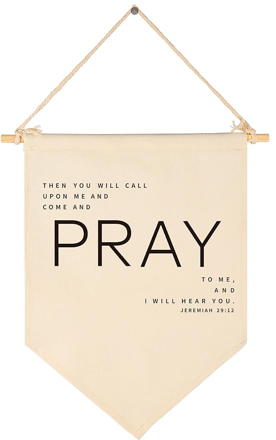 Inspirational Christian Bible Verse Scripture Banner Flag Sign Pennant Poster Wall Decor Gifts for Home Office Religious Motivational Door-Then You Will Call Upon-Birthday Christmas Gift-15.6"x11"