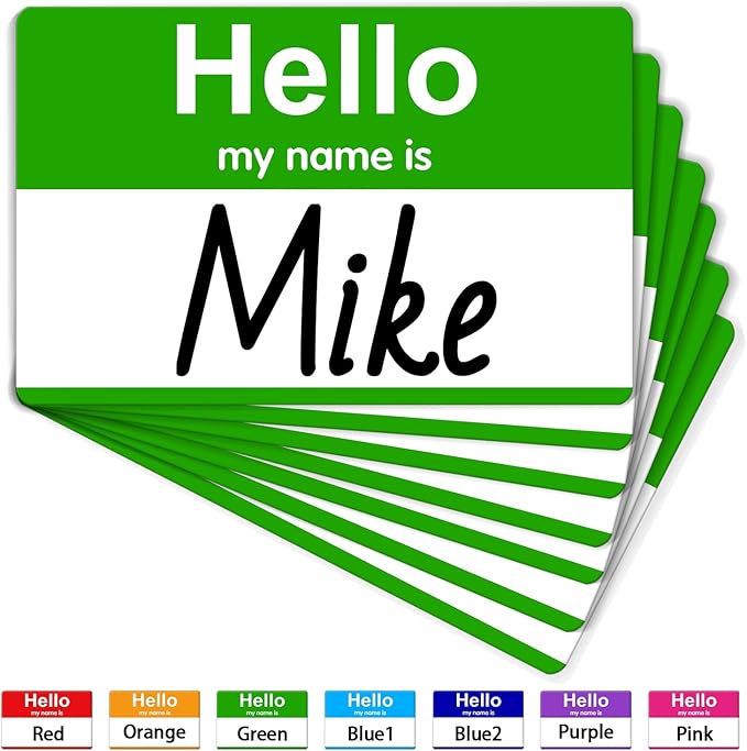 200 Pcs St. Patrick's Day Name Tags Stickers, 3.5" x 2.25" Hello My Name is Stickers, Green Name Tag, Adhesive Label Sticker for Office, Meeting, School, Teachers and Mailing