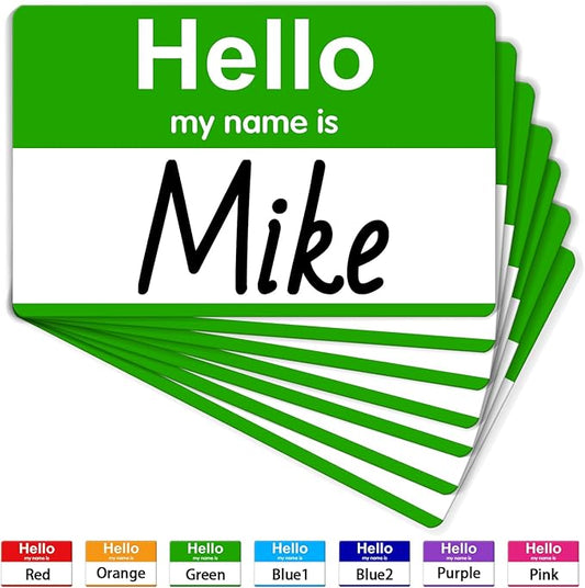 200 Pcs St. Patrick's Day Name Tags Stickers, 3.5" x 2.25" Hello My Name is Stickers, Green Name Tag, Adhesive Label Sticker for Office, Meeting, School, Teachers and Mailing