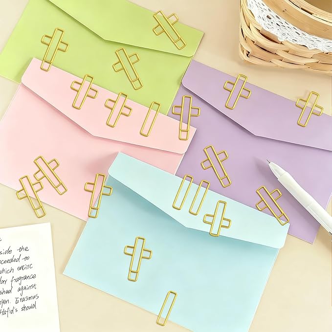 Cross Paper Clips for Bible - 80 PCS Gold Paperclips Versatile Bible Study Supplies for Christian Office School Home Cute Journaling Paper Clip Bookmarks Accessories
