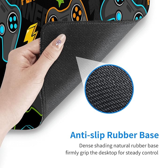 Video Game Controller XL Large Mouse Pad with Stitched Edges Long Non-Slip Rubber Base Mousepad Gaming Joysticks Laptop Keyboard Mat Desk Pad for Office Home Desk Decor, 31.5" X 11.8"