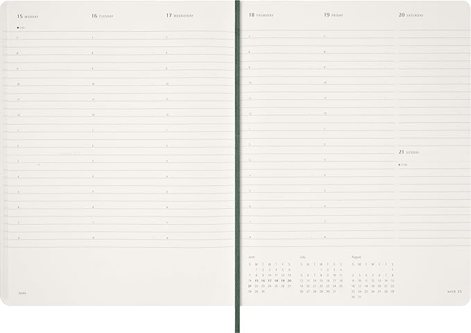 Moleskine 2026 15-Month Essential Planner, Soft Cover, Weekly Vertical, XXL (8.5" x 11"), Myrtle Green, 144 pages
