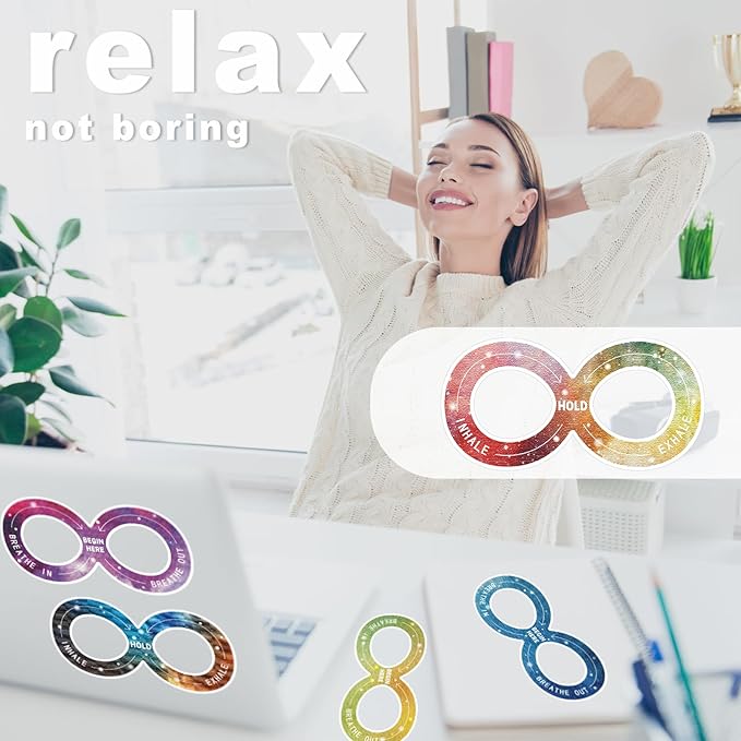 Crtiin 80 Pcs Anxiety Sensory Stickers with Inspirational Quotes Calm Textured Relief Mental Health Stickers Office Adhesive Sensory Tape Anti Stress for Adults(Novelty)