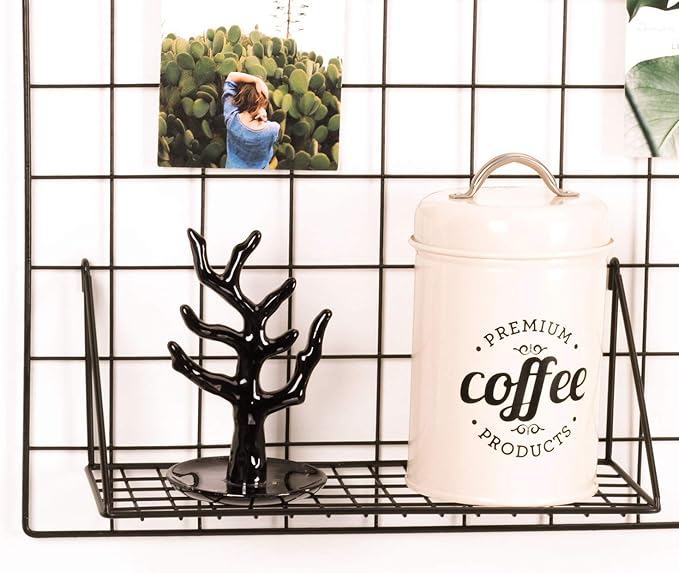 Kaforise Vinyl Dipped Wire Wall Grid Panel, Multifunction Photo Hanging Display and Wall Storage Organizer, Pack of 1, Size 39.4" X 31.5", Black